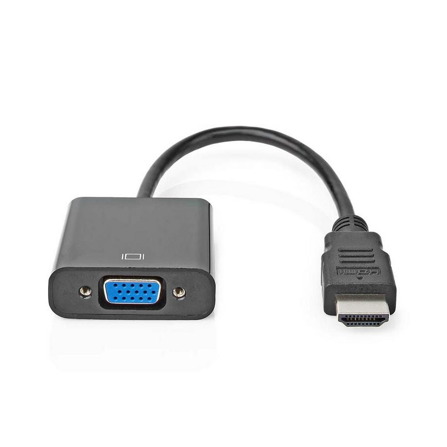 Nedis  Adaptateur VGA | HDMI™ Connecteur | VGA femelle 15p / 3,5 mm femelle | nickelé | droit | PVC | noir | étui 