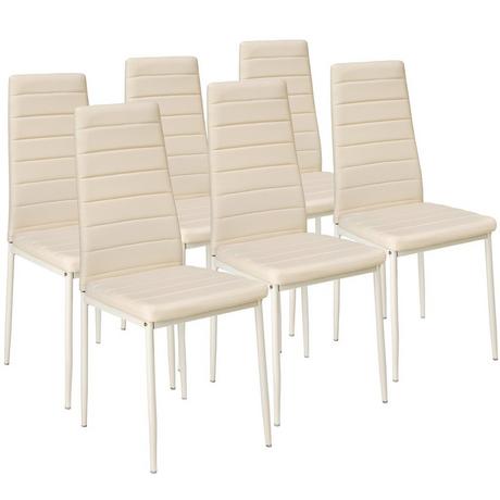Tectake Lot de 6 chaises avec surpiqûre  