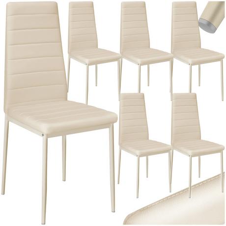 Tectake Lot de chaises avec surpiqûre  