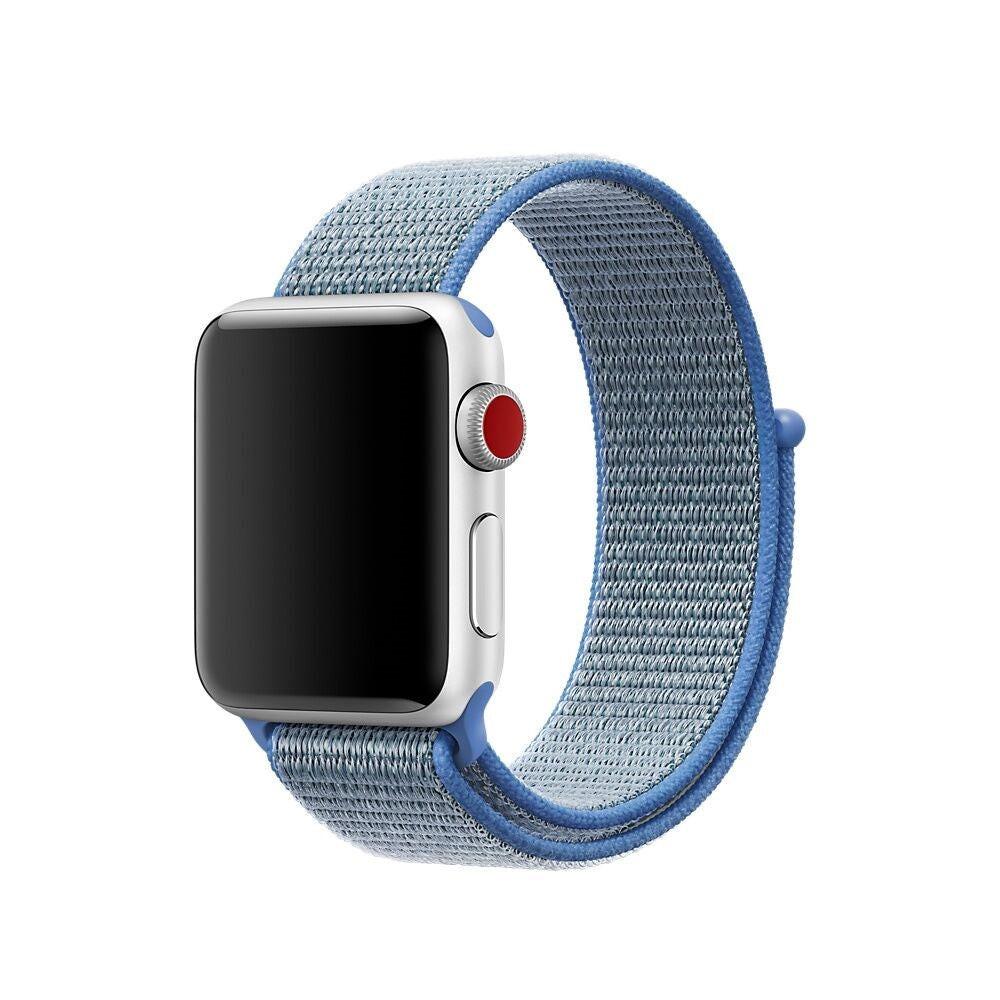 Image of Apple Watch 42/44/45/49mm - Nylon Armband Mit Klettverschluss Hellblau