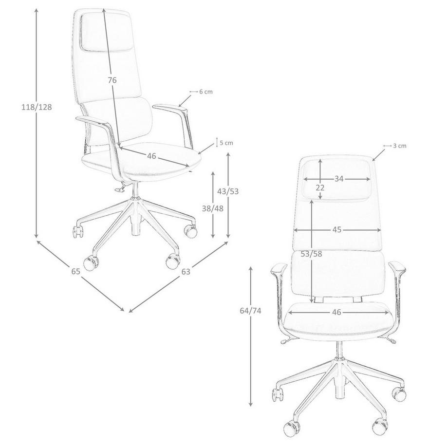 ANGEL CERDA Chaise de bureau pivotante de design moderne  