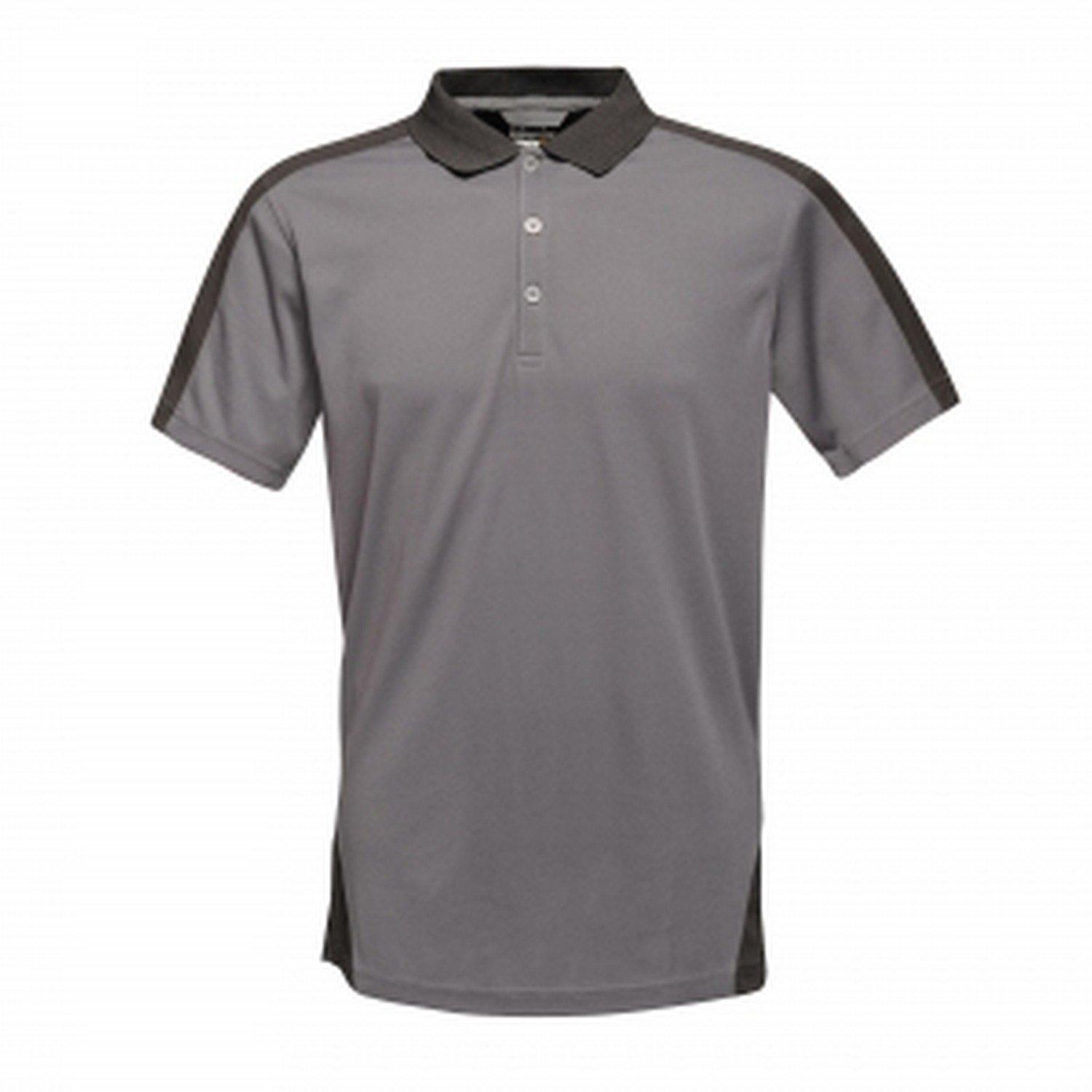 Image of Poloshirt Contrast Coolweave Herren Grau XXL