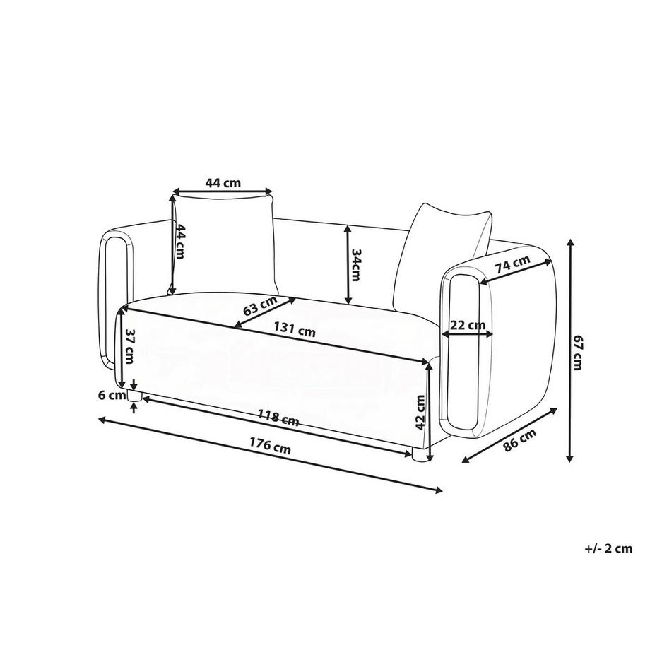 Beliani 2 Sitzer Sofa aus Stoff Modern LILLEROD  