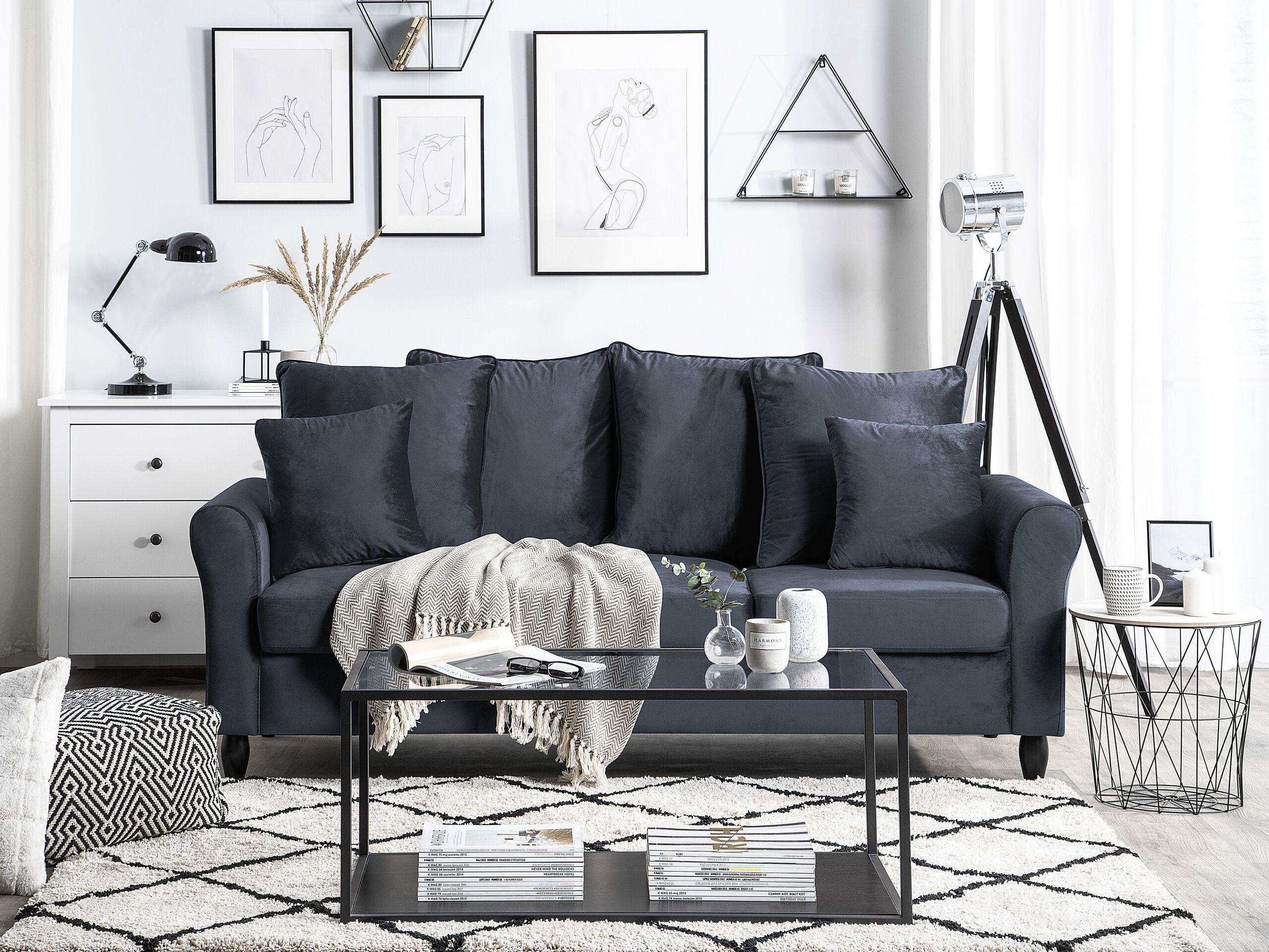 Beliani 3 Sitzer Sofa aus Samtstoff Klassisch BORNHOLM  