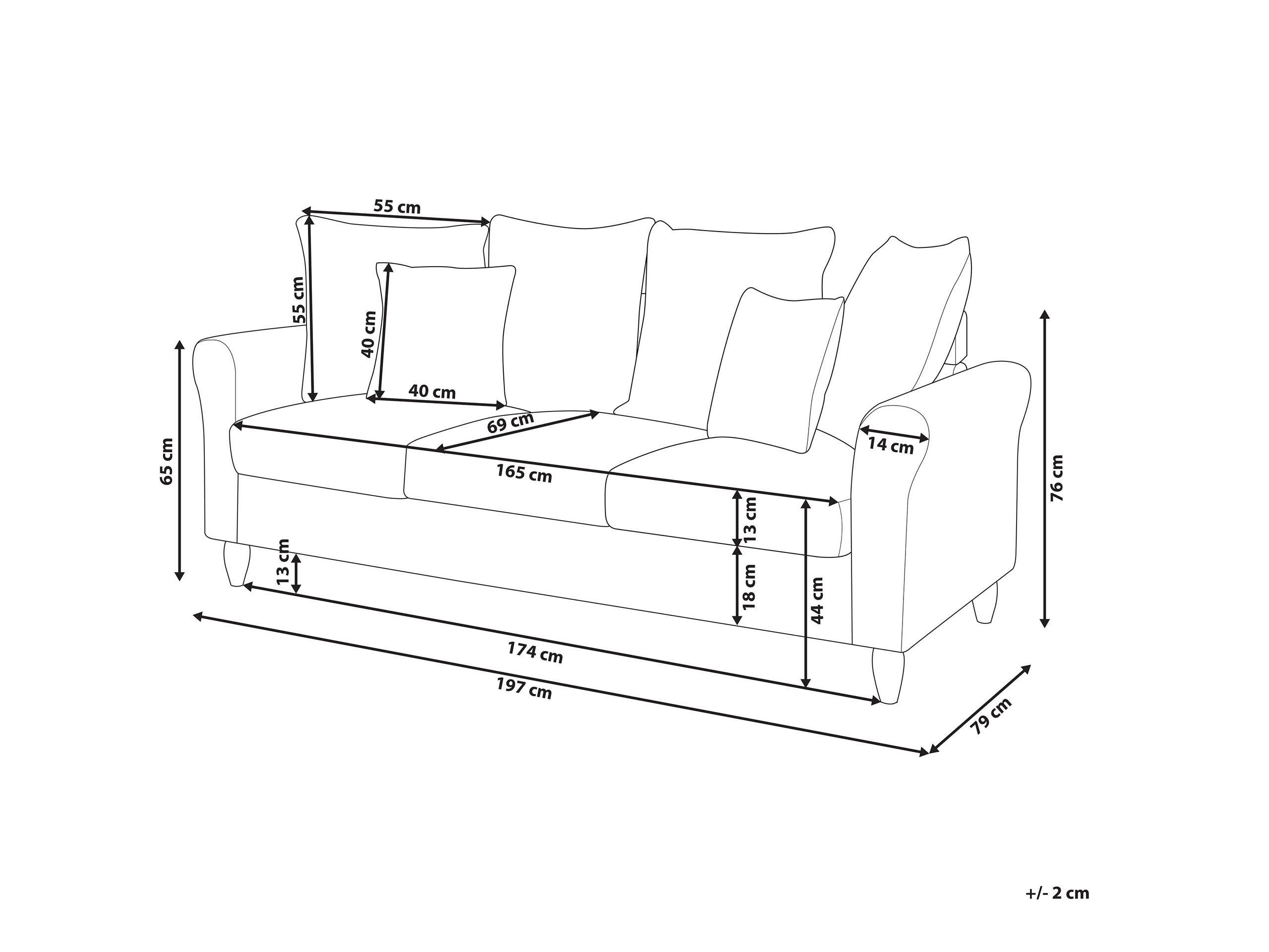 Beliani 3 Sitzer Sofa aus Samtstoff Klassisch BORNHOLM  