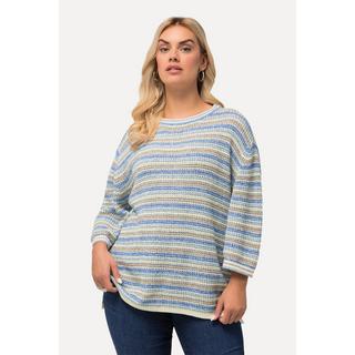 Ulla Popken  Pullover, Ringel, Oversized, Rundhals, 3/4-Arm 