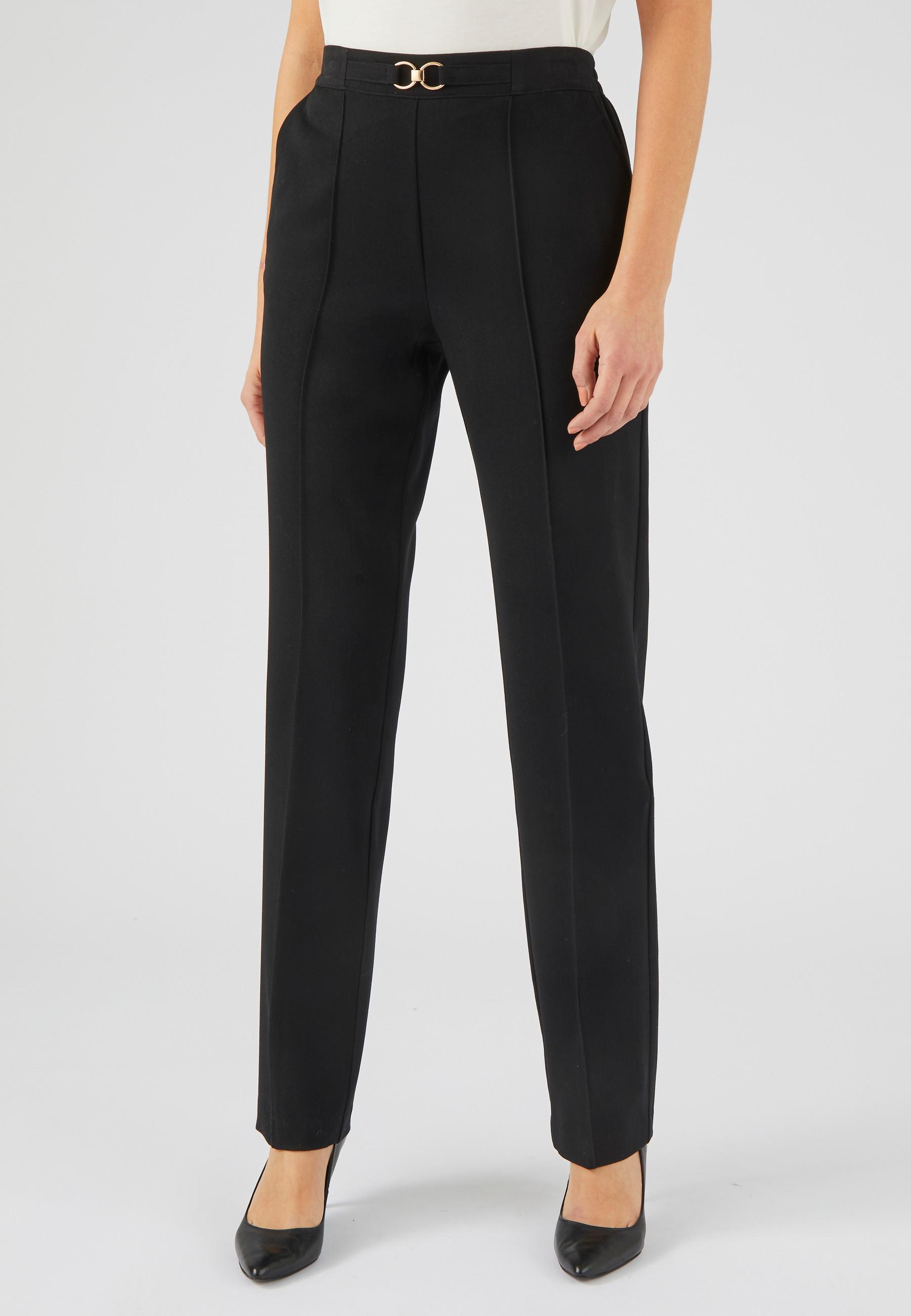 Image of Schlupfhose Mit Ausgefallener Schnalle Damen Schwarz 50