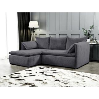 PASCAL MORABITO Divano letto in Velluto a coste Blu Grigio - Angolo a sinistra - TEODORA  