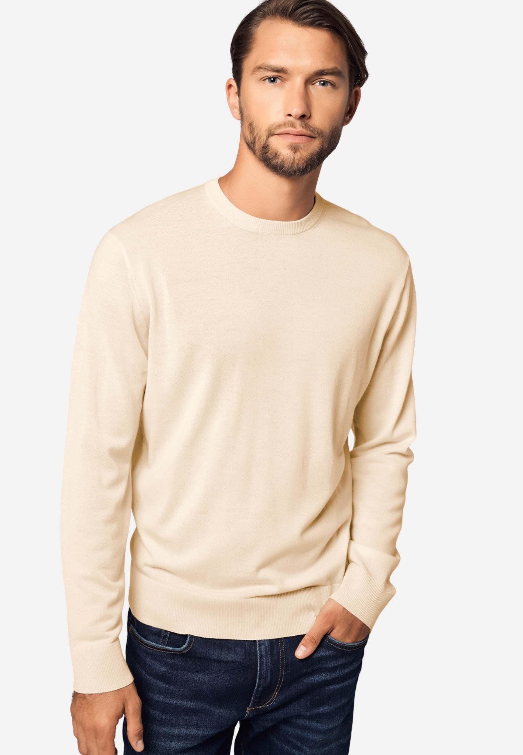 Image of Pure Crew Neck Merino Sweater Herren Beige M