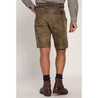 JP1880  Lederhosen in tradizionale stile Tracht in pelle di capra con ricami tradizionali e cintura di pelle in omaggio 