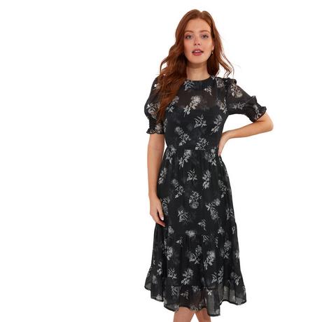 Joe Browns  Robe Midi Manches Bouffantes Florale Monochrome 