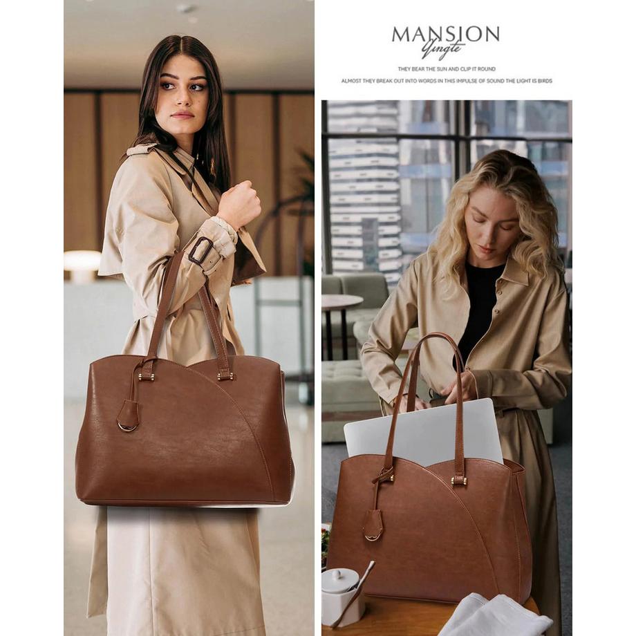 Only-bags.store Grosse Shopper Tasche mit Laptopfach und verstellbarem Schultergurt  