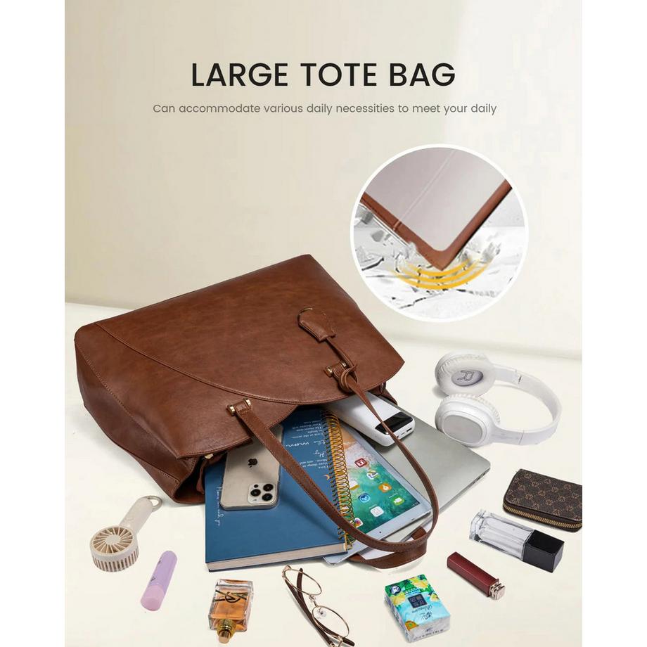 Only-bags.store Grosse Shopper Tasche mit Laptopfach und verstellbarem Schultergurt  