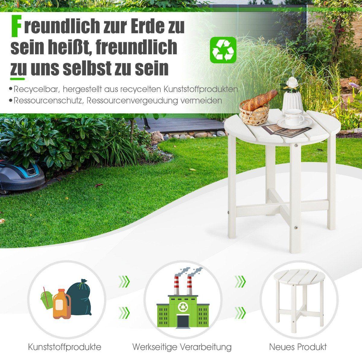 B2X Tavolino Tavolino da giardino in plastica bianca resistente ai raggi UV  