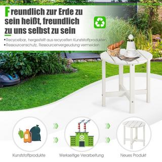 B2X Tavolino Tavolino da giardino in plastica bianca resistente ai raggi UV  