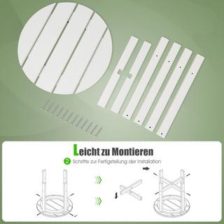 B2X Tavolino Tavolino da giardino in plastica bianca resistente ai raggi UV  