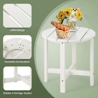 B2X Tavolino Tavolino da giardino in plastica bianca resistente ai raggi UV  