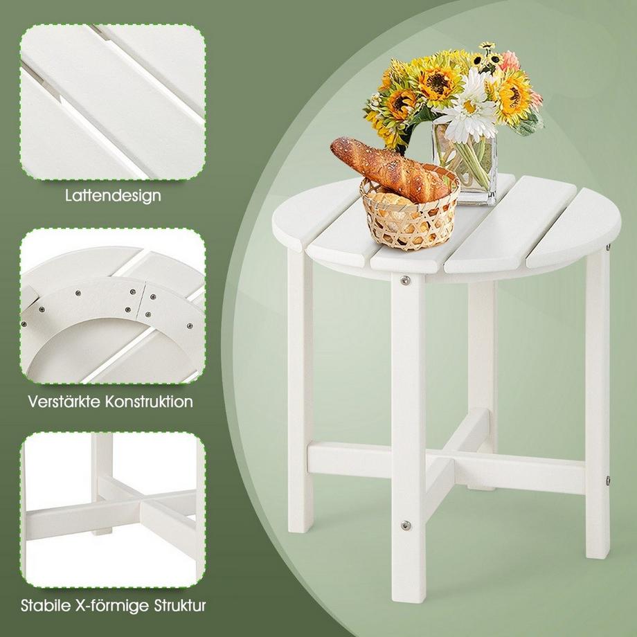 B2X Beistelltisch Kleiner Gartentisch aus UV-beständigem Kunststoff  