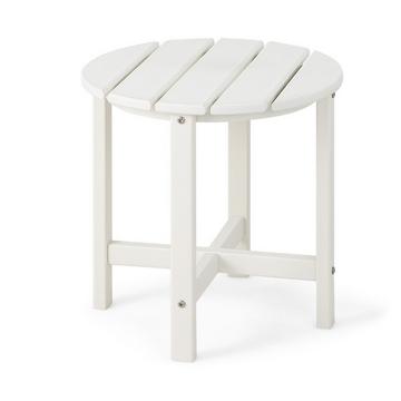 Tavolino Tavolino da giardino in plastica bianca resistente ai raggi UV