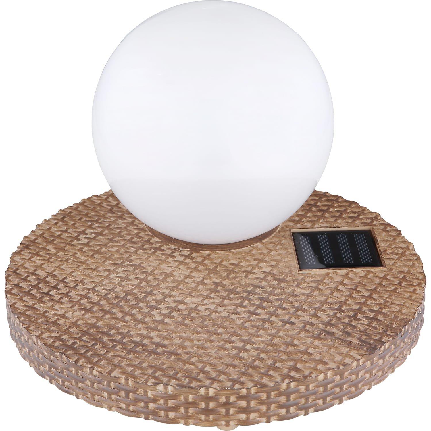 mutoni Luce solare in rattan 1xLED grigio chiaro  