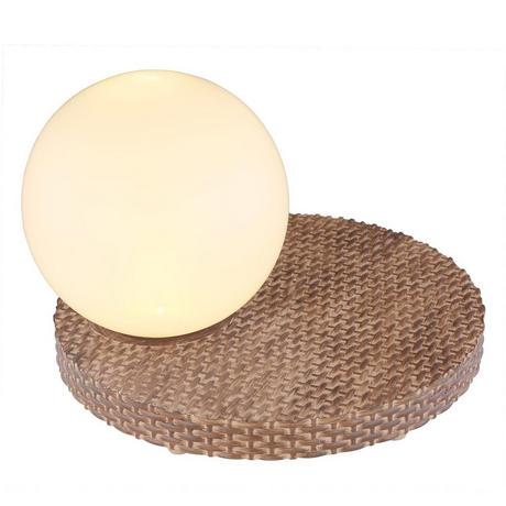 mutoni Luce solare in rattan 1xLED grigio chiaro  