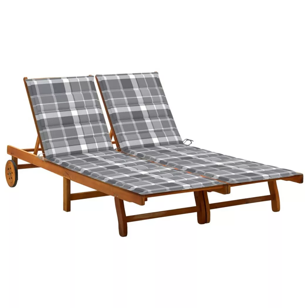 VidaXL - lettino prendisole Legno di acacia, One Size, Grigio