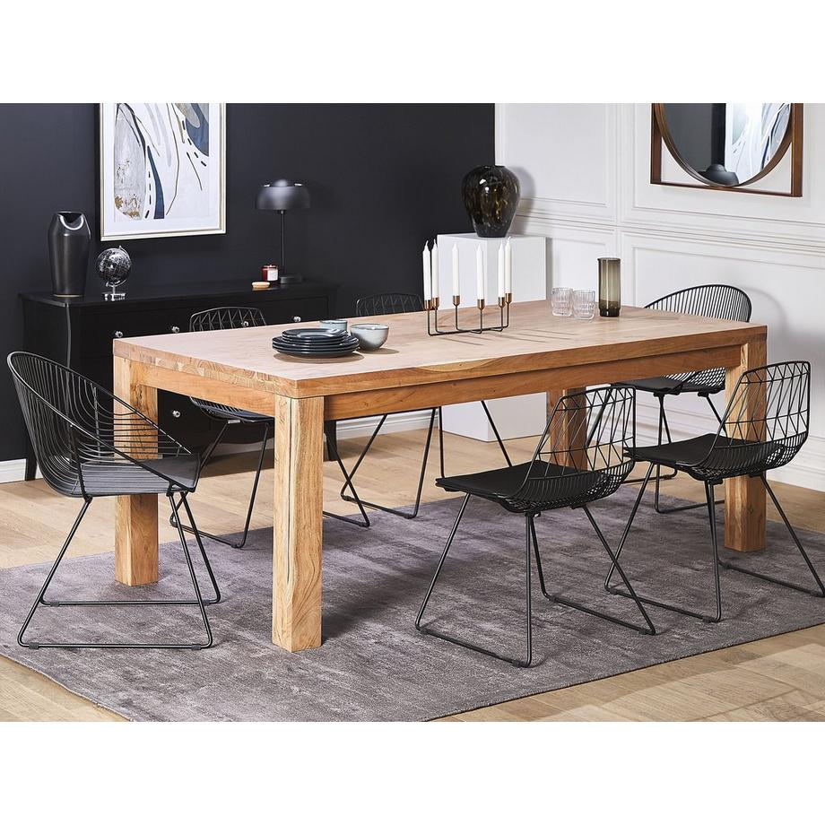 Beliani Table à manger 6 places en Acacia Scandinave TESA  