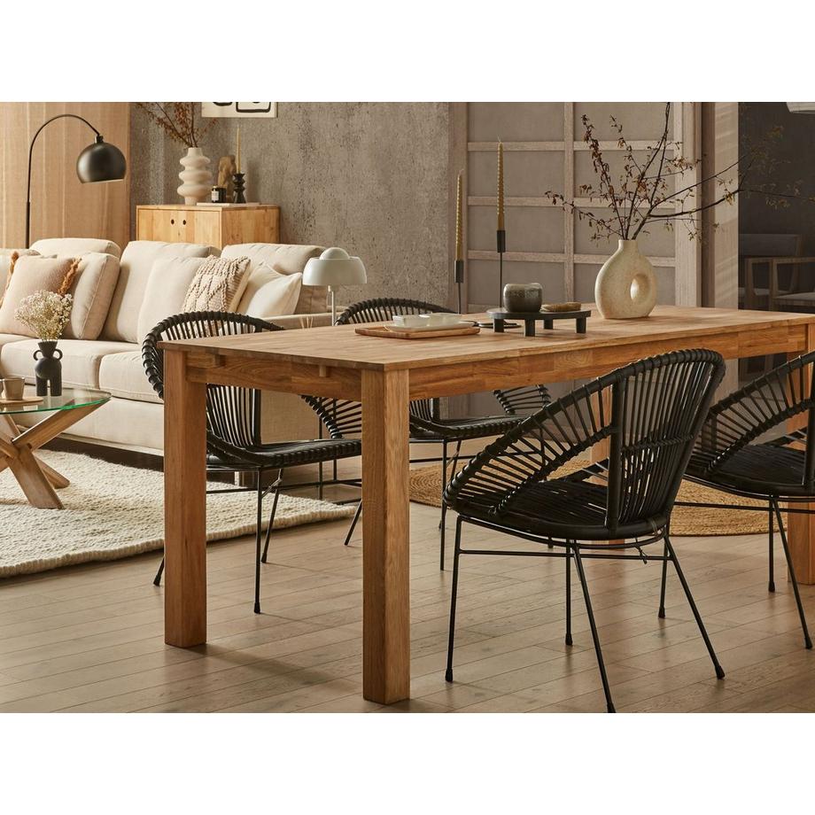 Beliani Table à manger 6 places en Acacia Scandinave TESA  