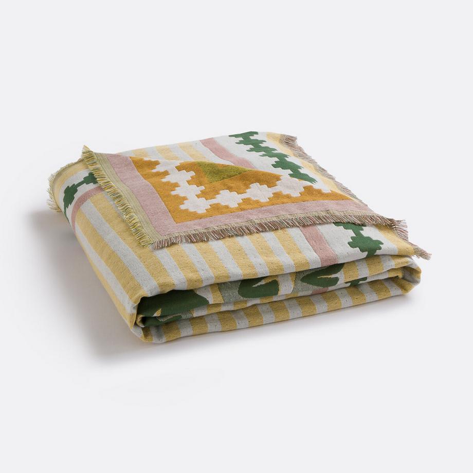 La Redoute Intérieurs Mercado Plaid Motif Jacquard Franges  