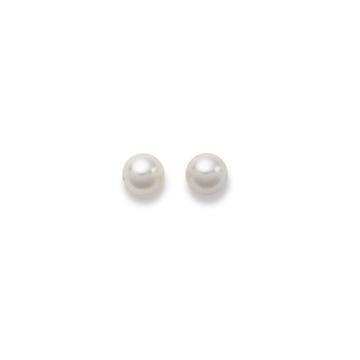 Clous d'oreilles or blanc 750 perle d'eau douce 8-8,5mm