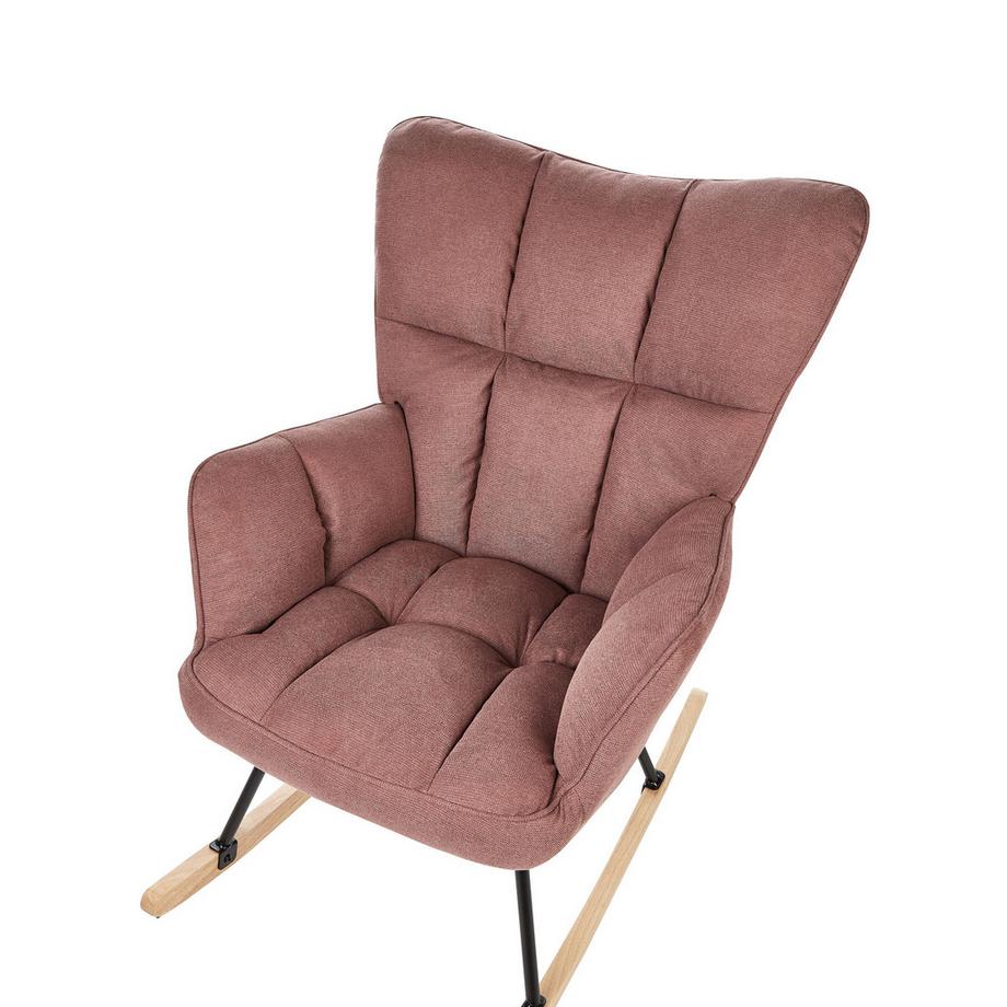Beliani Fauteuil à bascule en Tissu Moderne OULU  