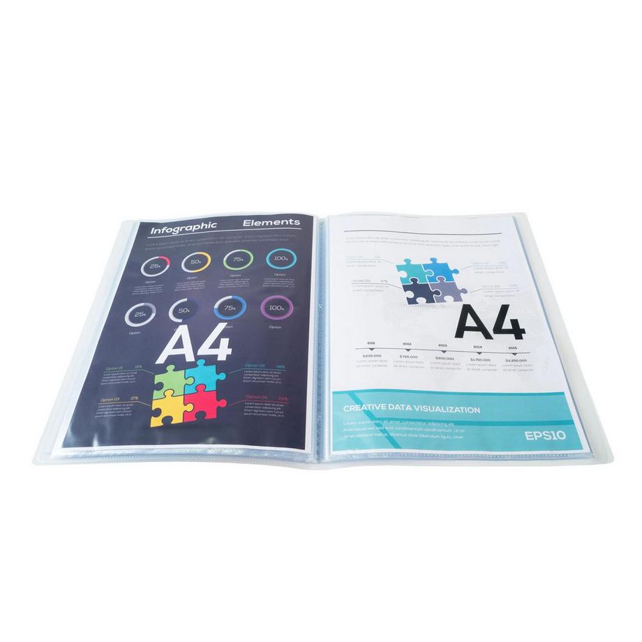 Exacompta Portalistino personalizzabile Kreacover Chromaline polipropilene flessibile, 40 buste liscio - A4  