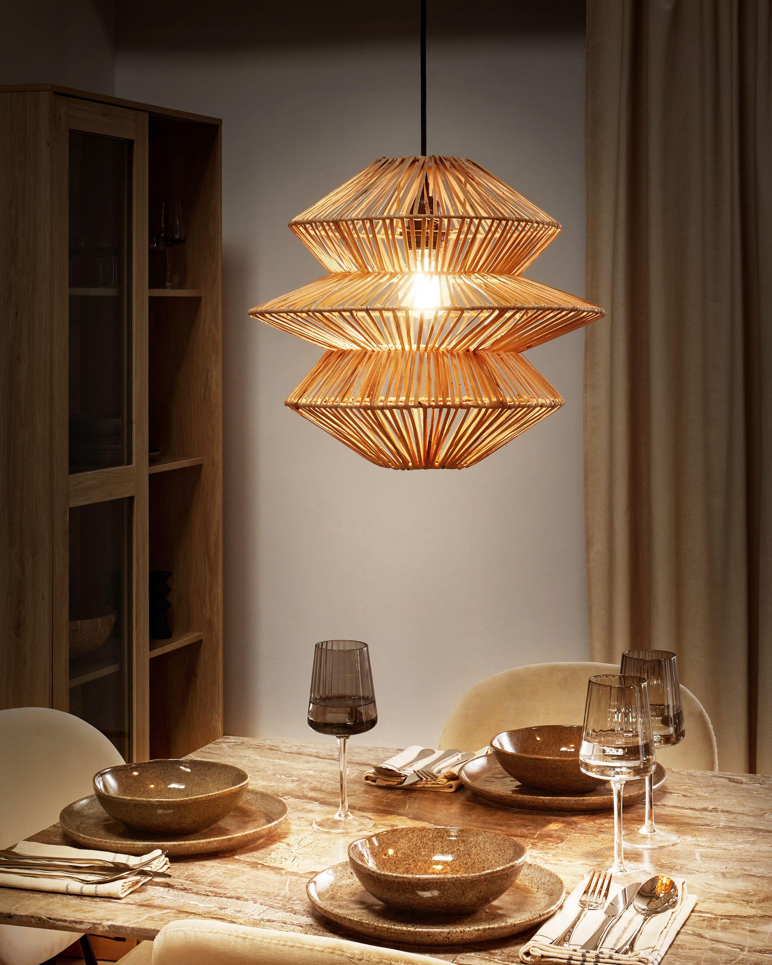 Beliani Lampe suspension en Rotin Boho ANDUKI  