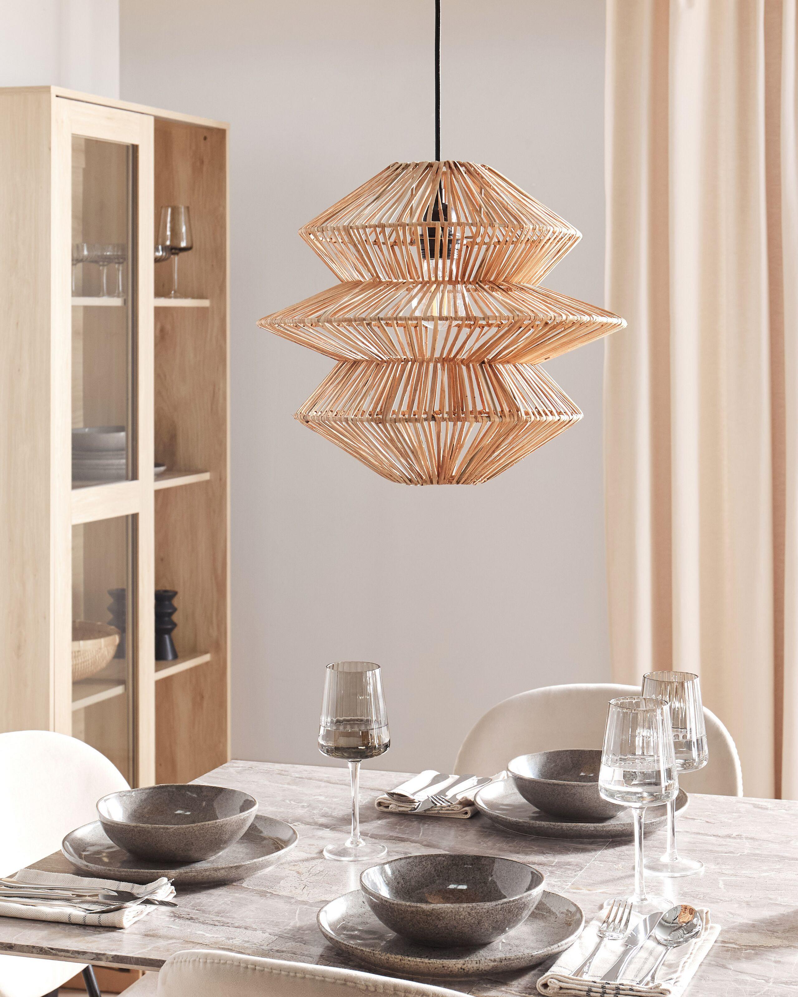 Beliani Lampe suspension en Rotin Boho ANDUKI  