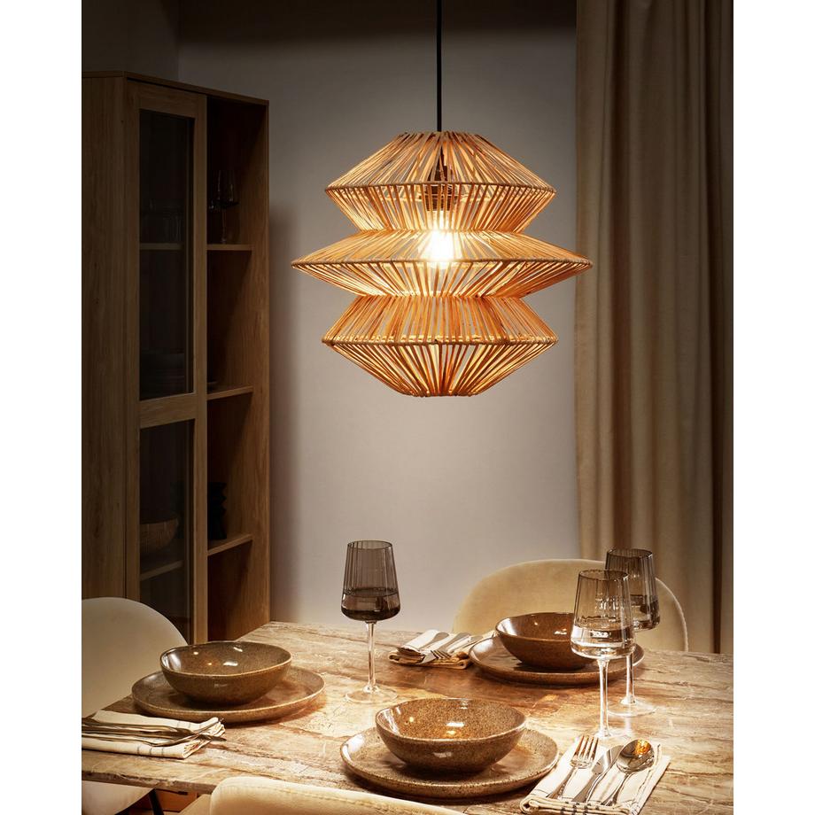 Beliani Hängelampe aus Rattan Boho ANDUKI  