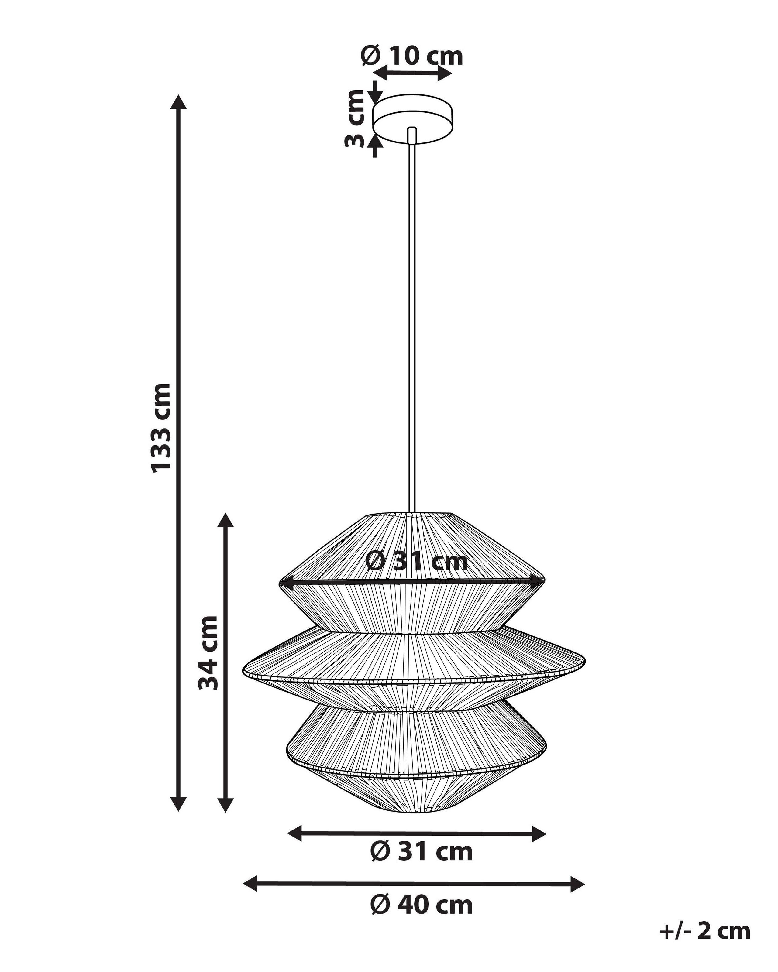 Beliani Lampe suspension en Rotin Boho ANDUKI  