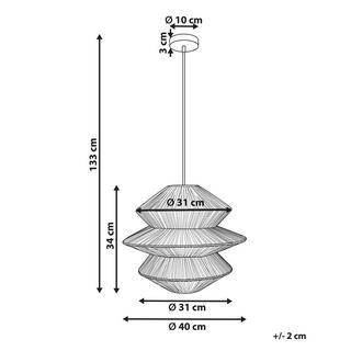 Beliani Lampe suspension en Rotin Boho ANDUKI  