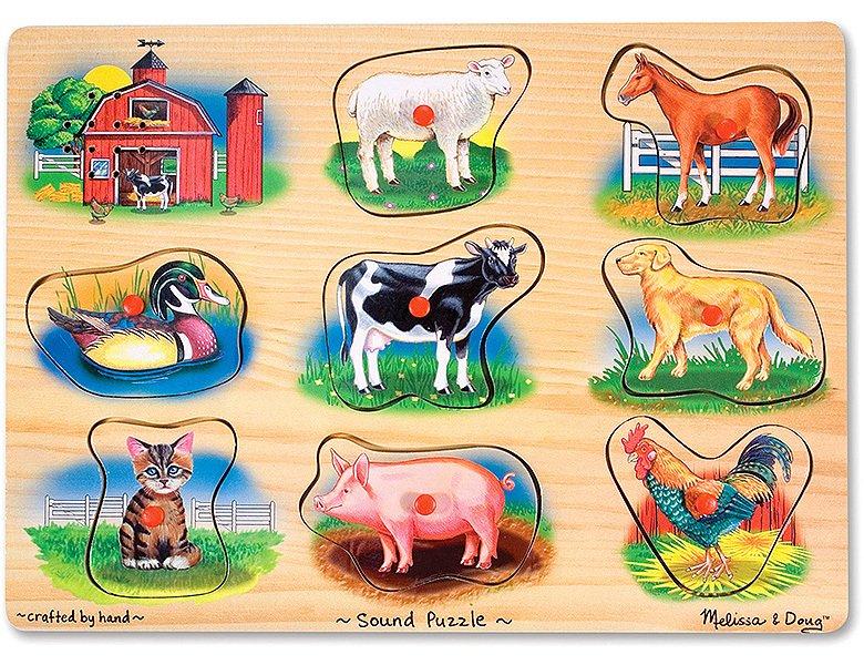 Melissa & Doug  Puzzle Bauernhof mit Sound (9Teile) 