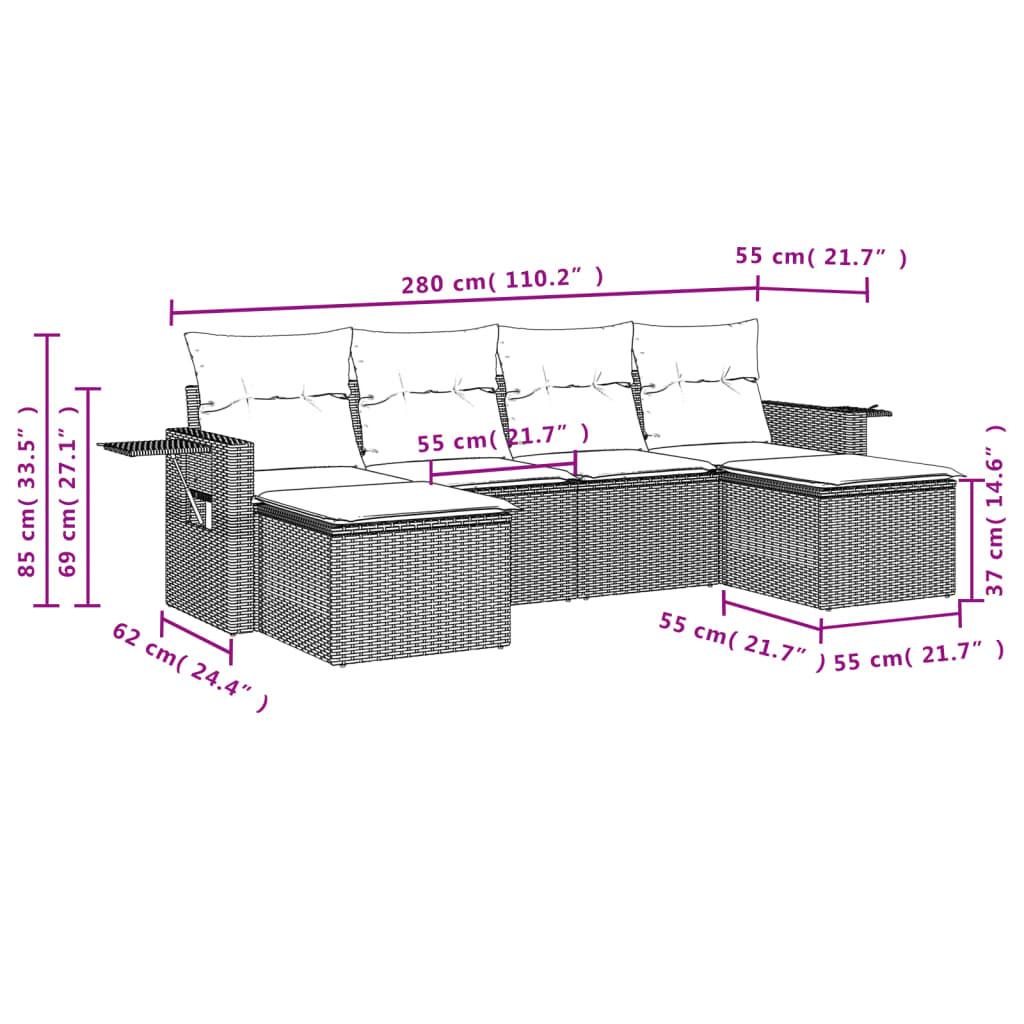 VidaXL set divano da giardino Polirattan  