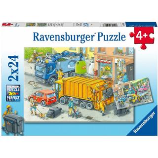 Ravensburger  Puzzle Müllabfuhr und Abschleppwagen (2x24) 