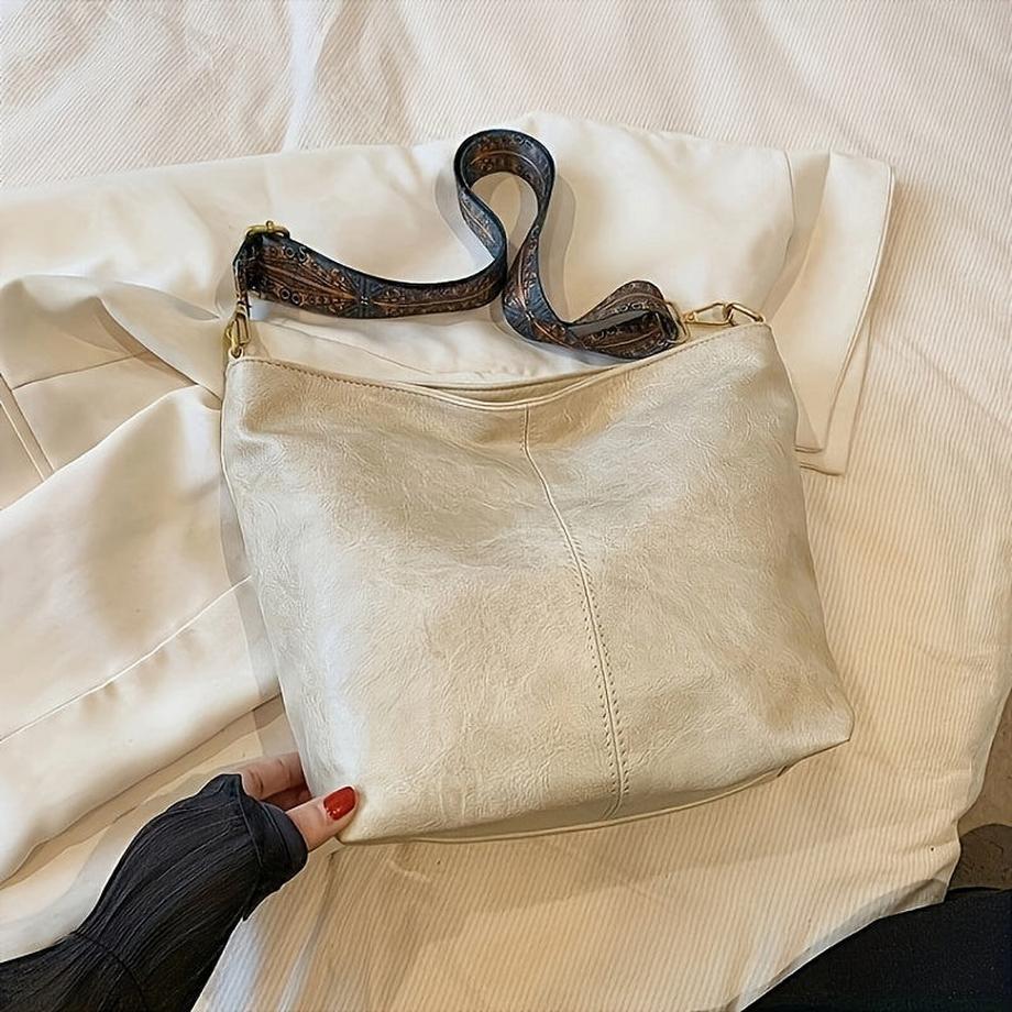 Only-bags.store Vintage Grande Capacità Borsa Hobo Retrò Borsa a Spalla  