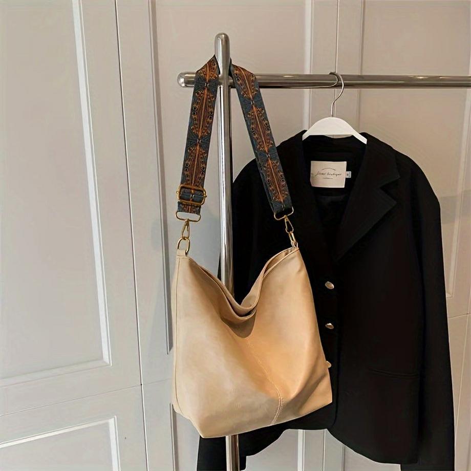 Only-bags.store Vintage Grande Capacità Borsa Hobo Retrò Borsa a Spalla  