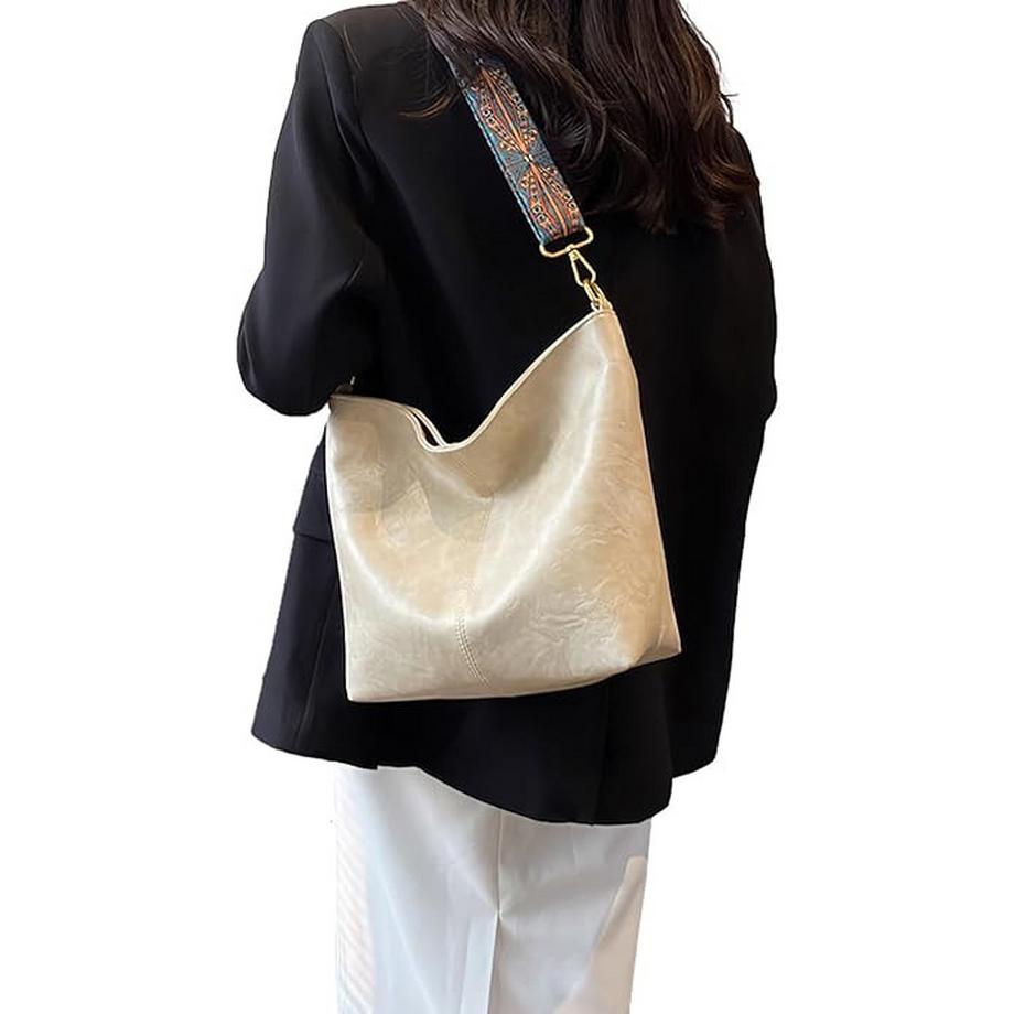 Only-bags.store Vintage Grande Capacità Borsa Hobo Retrò Borsa a Spalla  