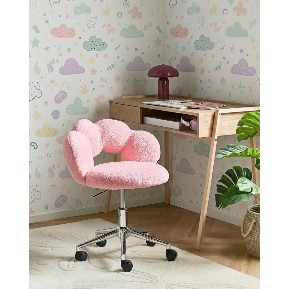 Beliani Sedia da scrivania en Bouclé Glamour WHIZZY  
