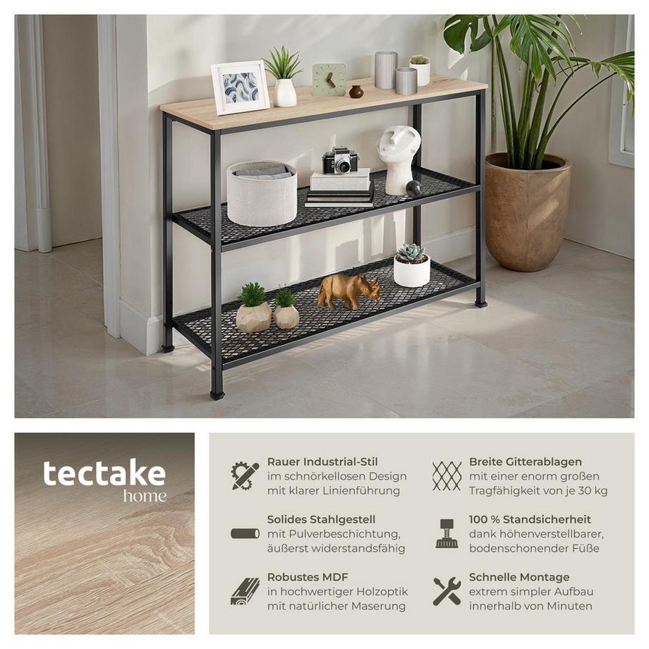 Tectake Konsolentisch Bristol Industrial Style Holz und Stahl  