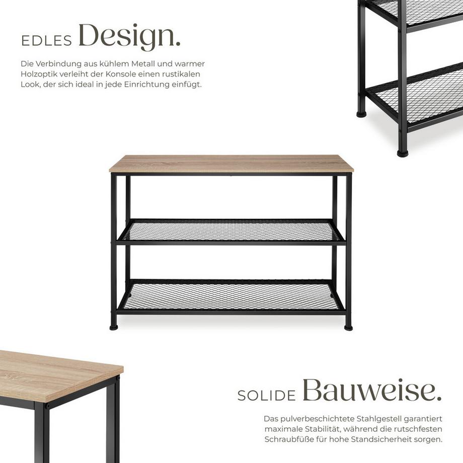 Tectake Konsolentisch Bristol Industrial Style Holz und Stahl  