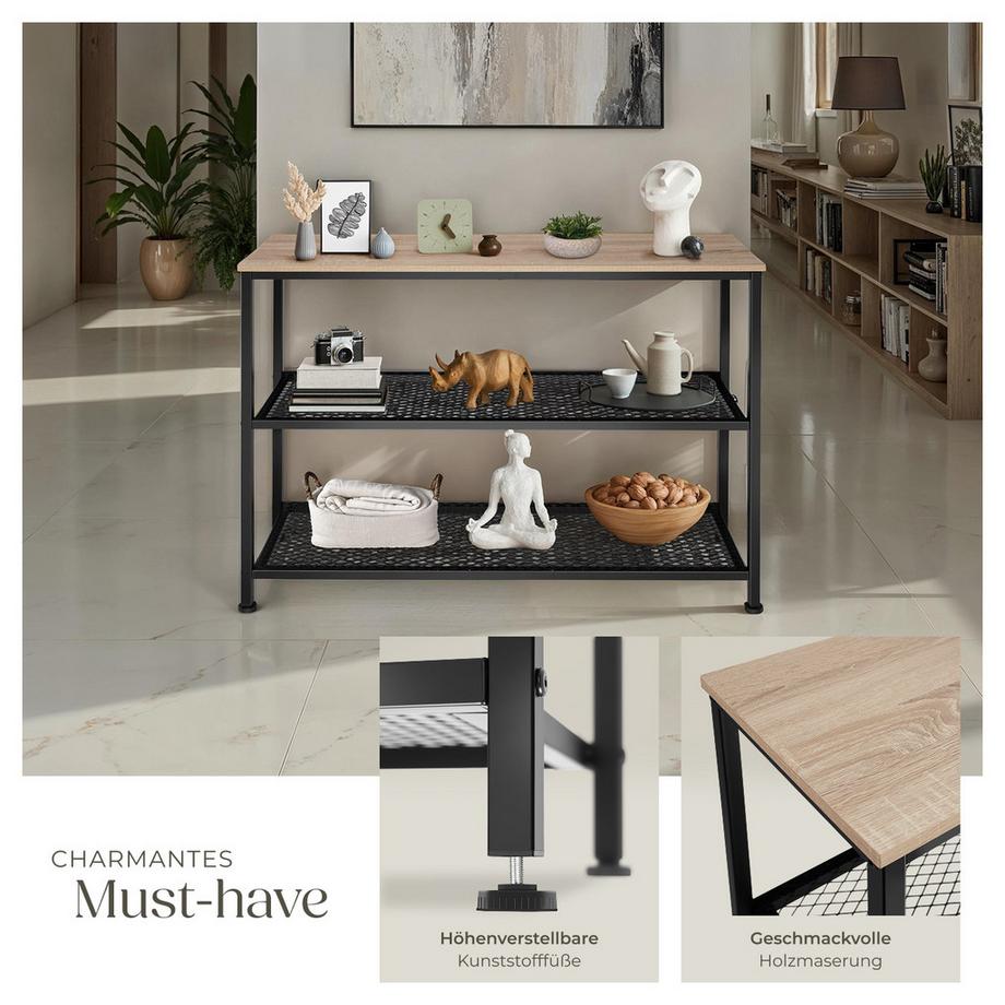 Tectake Konsolentisch Bristol Industrial Style Holz und Stahl  