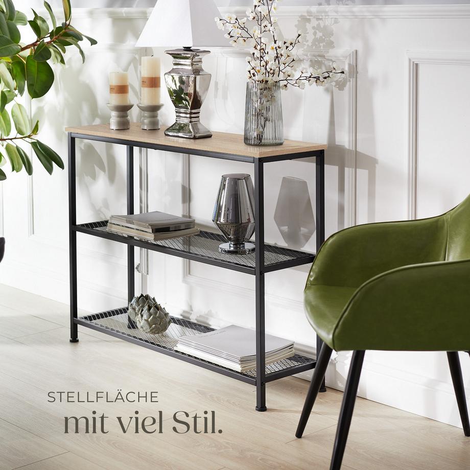 Tectake Konsolentisch Bristol Industrial Style Holz und Stahl  