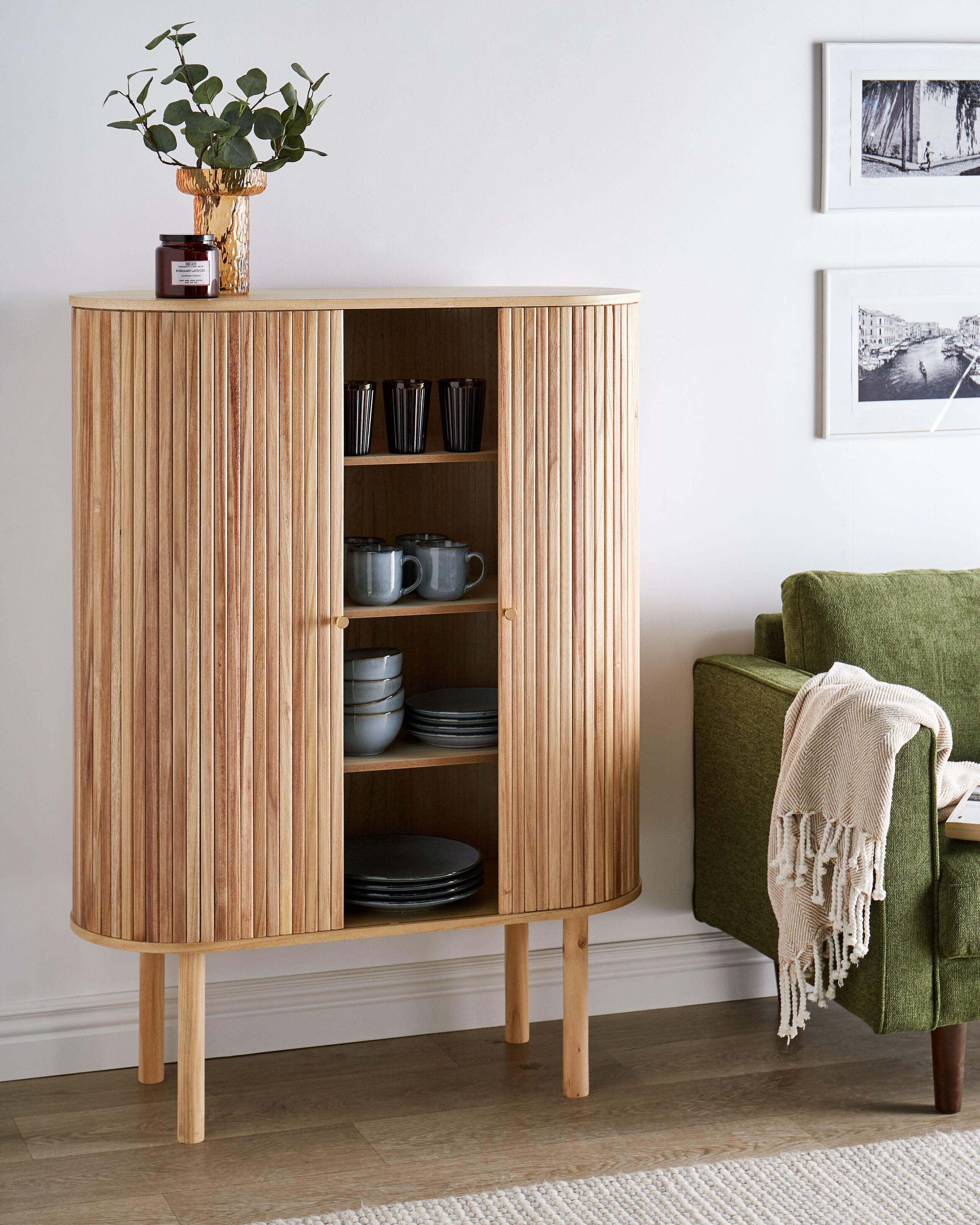 Beliani Sideboard aus Paulownia-Holz Skandinavisch MANARA  