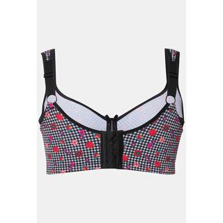 Ulla Popken  Soutien-gorge de maintien avec dentelle et motif pied-de-poule, bonnets C - E 